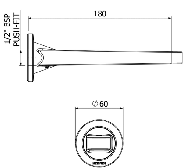 METHVEN GLIDE BATH SPOUT CHROME Bathrooms Online