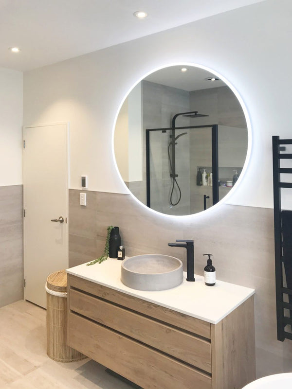 BROADWAY ROUND LED MIRROR WITH BUILT IN DEMISTER Bathrooms Online