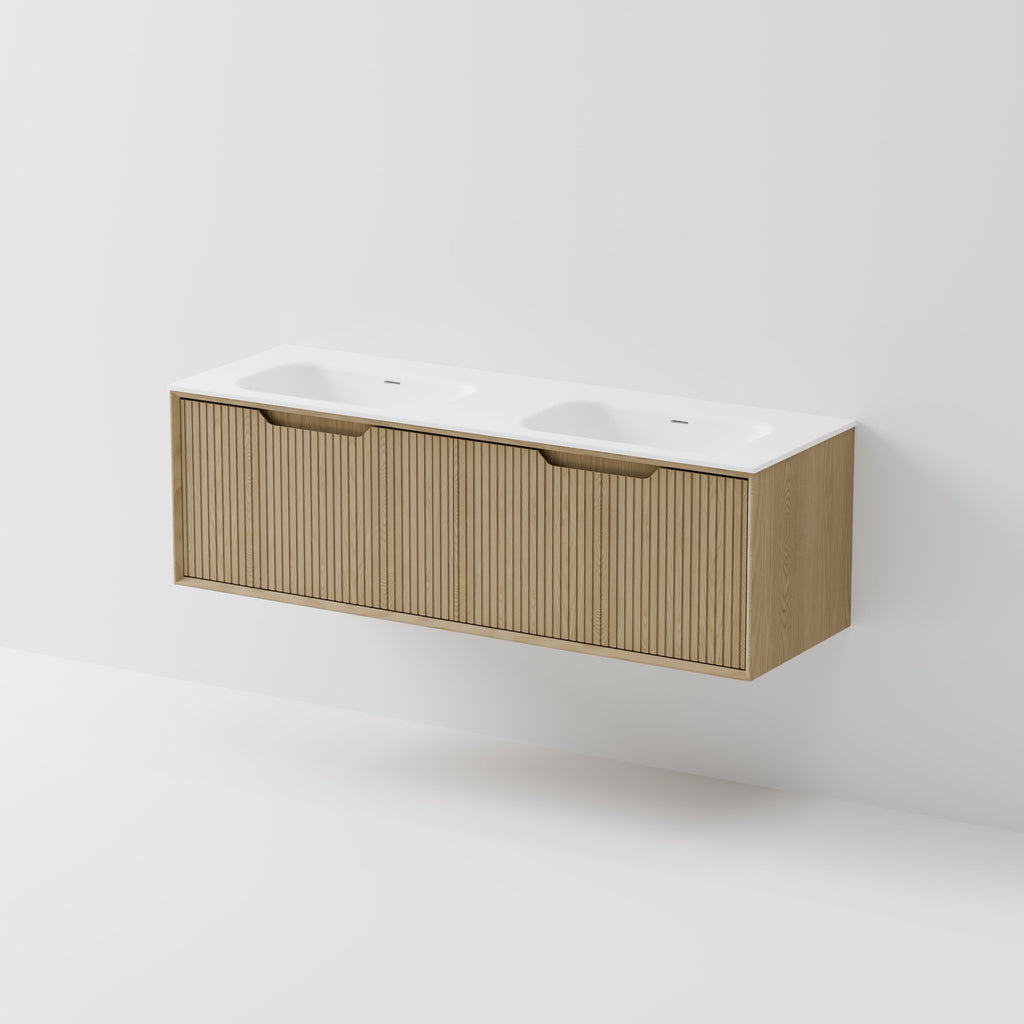 CODE INTERIORS ARIA 1500 DOUBLE BASIN WALL HUNG VANITY– Bathrooms Online