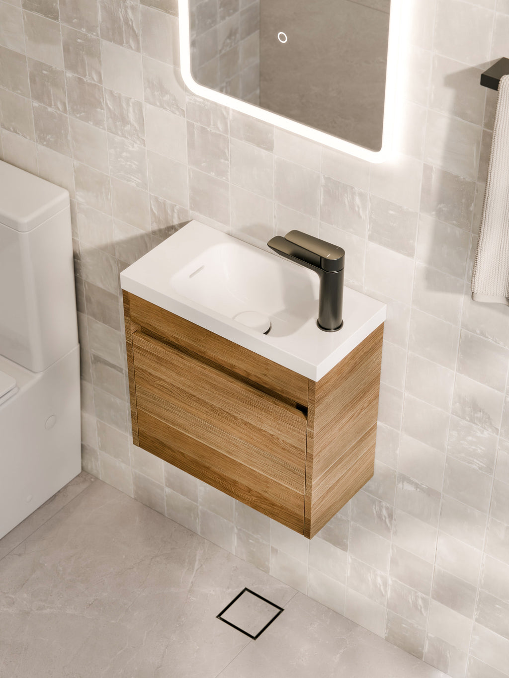 CODE INTERIORS LUXE 450 WC WALL HUNG VANITY– Bathrooms Online