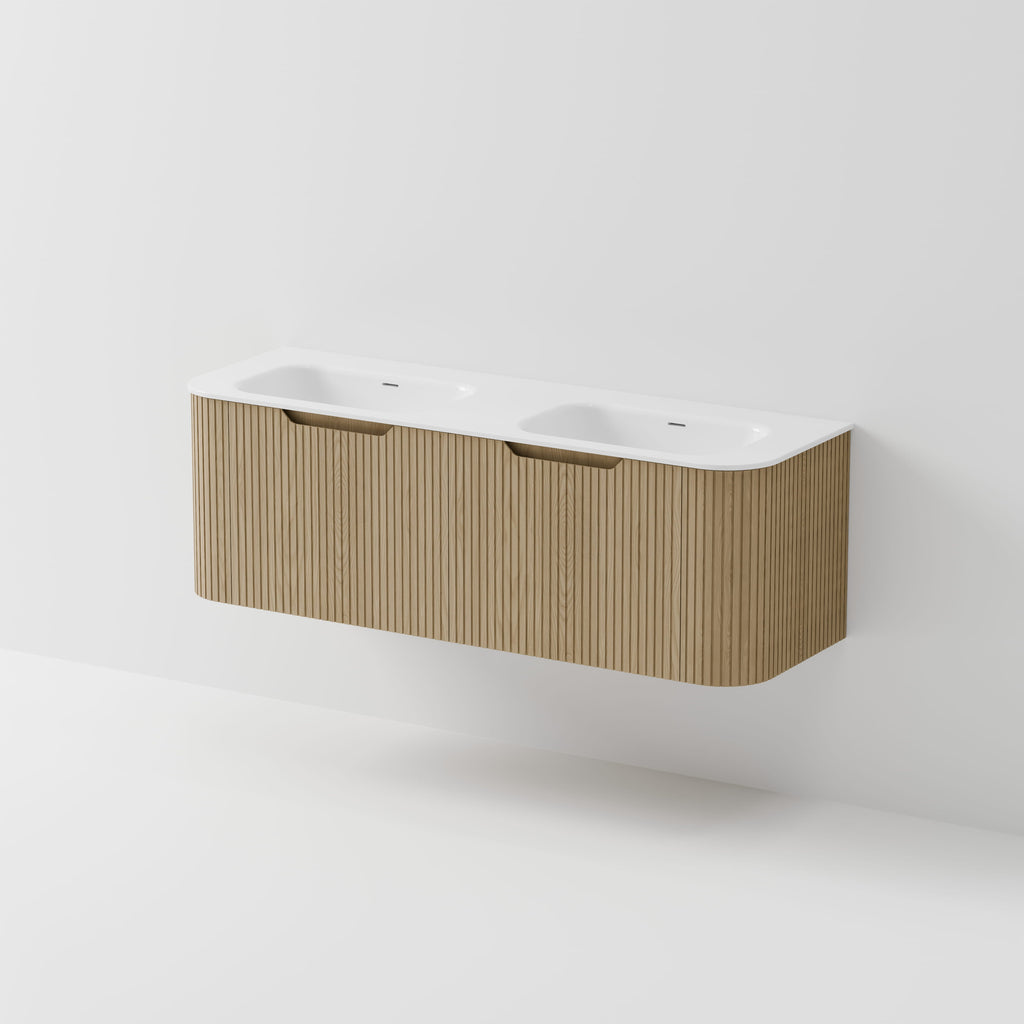 CODE INTERIORS SORA 1500 WALL HUNG DOUBLE BASIN VANITY– Bathrooms Online